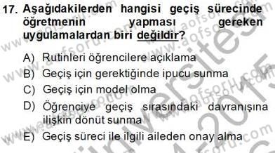Davranış Ve Öğrenme Sorunu Olan Çocukların Eğitimi Dersi Ara Sınavı Deneme Sınav Soruları 17. Soru