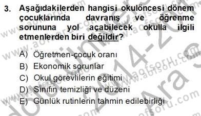 Davranış Ve Öğrenme Sorunu Olan Çocukların Eğitimi Dersi Ara Sınavı Deneme Sınav Soruları 3. Soru