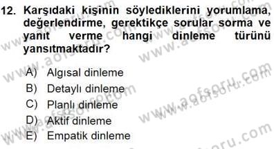 Davranış Ve Öğrenme Sorunu Olan Çocukların Eğitimi Dersi 2015 - 2016 Yılı (Vize) Ara Sınavı 12. Soru