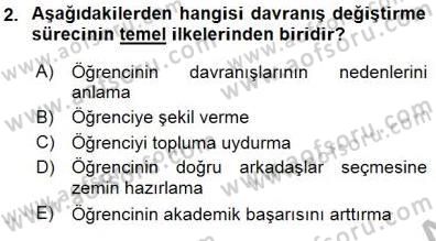 Davranış Ve Öğrenme Sorunu Olan Çocukların Eğitimi Dersi 2015 - 2016 Yılı (Final) Dönem Sonu Sınavı 2. Soru