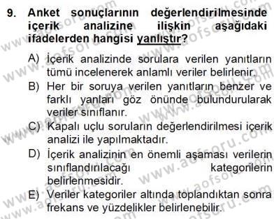 Çocukları Tanıma Teknikleri Dersi 2012 - 2013 Yılı (Final) Dönem Sonu Sınav Soruları 9. Soru