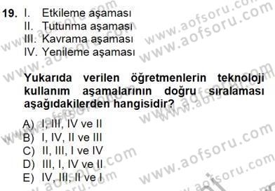 Öğretmenlikte Mesleki Gelişim Dersi 2012 - 2013 Yılı (Final) Dönem Sonu Sınavı 19. Soru