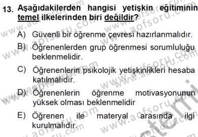 Öğretmenlikte Mesleki Gelişim Dersi 2013 - 2014 Yılı (Vize) Ara Sınavı 13. Soru