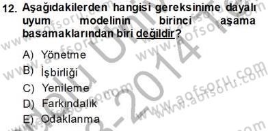 Öğretmenlikte Mesleki Gelişim Dersi 2013 - 2014 Yılı Tek Ders Sınavı 12. Soru