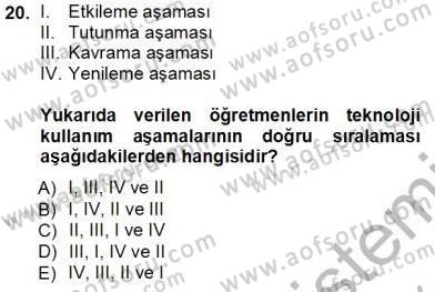 Öğretmenlikte Mesleki Gelişim Dersi 2013 - 2014 Yılı Tek Ders Sınavı 20. Soru