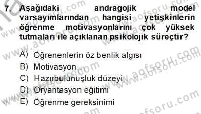 Öğretmenlikte Mesleki Gelişim Dersi 2014 - 2015 Yılı (Vize) Ara Sınavı 7. Soru