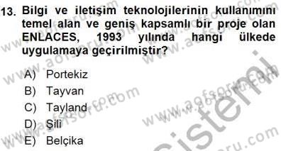 Öğretmenlikte Mesleki Gelişim Dersi 2015 - 2016 Yılı (Final) Dönem Sonu Sınavı 13. Soru