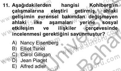 Okulöncesi Dönemde Değerler Eğitimi Dersi 2012 - 2013 Yılı (Vize) Ara Sınav Soruları 11. Soru