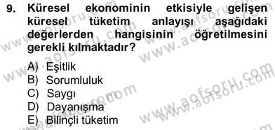 Okulöncesi Dönemde Değerler Eğitimi Dersi 2012 - 2013 Yılı (Vize) Ara Sınav Soruları 9. Soru