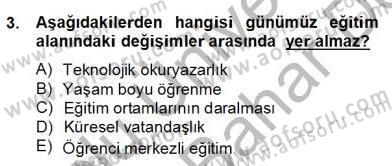 Okulöncesi Dönemde Değerler Eğitimi Dersi 2012 - 2013 Yılı (Final) Dönem Sonu Sınav Soruları 3. Soru