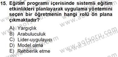 Okulöncesi Dönemde Değerler Eğitimi Dersi 2013 - 2014 Yılı Tek Ders Sınav Soruları 15. Soru