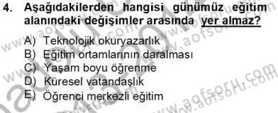 Okulöncesi Dönemde Değerler Eğitimi Dersi 2013 - 2014 Yılı Tek Ders Sınav Soruları 4. Soru