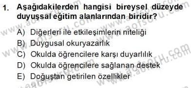 Okulöncesi Dönemde Değerler Eğitimi Dersi 2014 - 2015 Yılı (Final) Dönem Sonu Sınav Soruları 1. Soru