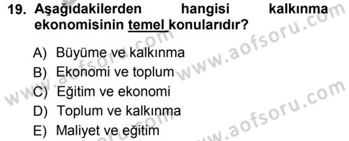 Eğitim Bilimine Giriş Dersi Ara Sınavı Deneme Sınav Soruları 19. Soru