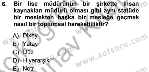 Eğitim Bilimine Giriş Dersi Ara Sınavı Deneme Sınav Soruları 6. Soru