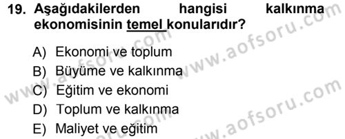 Eğitim Bilimine Giriş Dersi Ara Sınavı Deneme Sınav Soruları 19. Soru