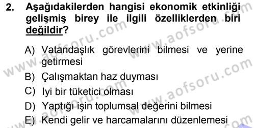 Eğitim Bilimine Giriş Dersi Ara Sınavı Deneme Sınav Soruları 2. Soru