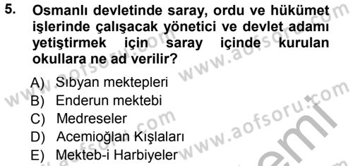 Eğitim Bilimine Giriş Dersi 2014 - 2015 Yılı (Final) Dönem Sonu Sınavı 5. Soru