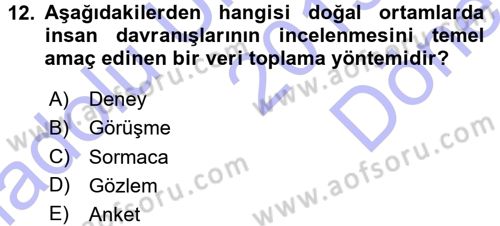 Eğitim Bilimine Giriş Dersi 2015 - 2016 Yılı (Final) Dönem Sonu Sınavı 12. Soru