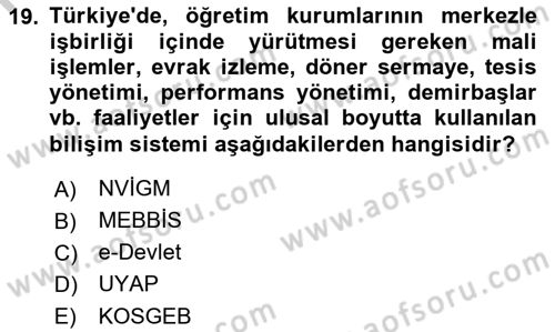 Eğitim Bilimine Giriş Dersi 2016 - 2017 Yılı 3 Ders Sınav Soruları 19. Soru