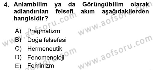 Eğitim Bilimine Giriş Dersi 2016 - 2017 Yılı 3 Ders Sınav Soruları 4. Soru