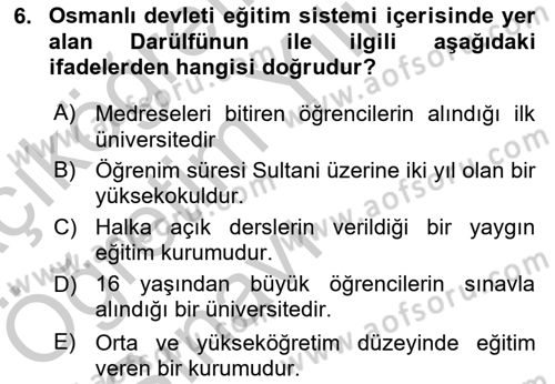 Eğitim Bilimine Giriş Dersi 2016 - 2017 Yılı 3 Ders Sınav Soruları 6. Soru