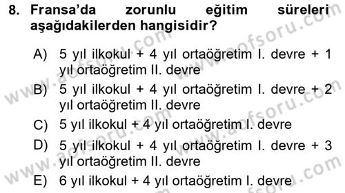 Eğitim Bilimine Giriş Dersi 2016 - 2017 Yılı 3 Ders Sınav Soruları 8. Soru