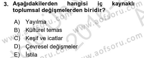 Eğitim Bilimine Giriş Dersi Ara Sınavı Deneme Sınav Soruları 3. Soru
