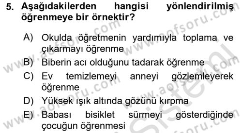 Eğitim Bilimine Giriş Dersi Ara Sınavı Deneme Sınav Soruları 5. Soru