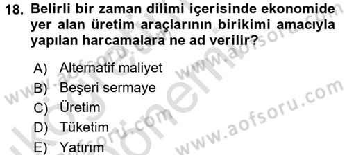 Eğitim Bilimine Giriş Dersi Ara Sınavı Deneme Sınav Soruları 18. Soru