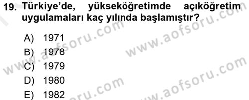 Eğitim Bilimine Giriş Dersi 2017 - 2018 Yılı (Final) Dönem Sonu Sınav Soruları 19. Soru