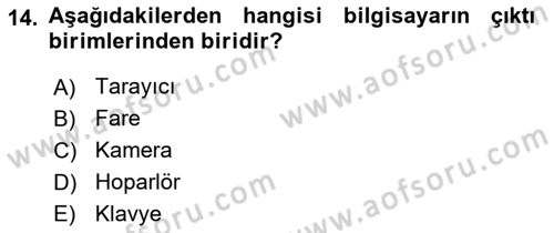 Eğitim Bilimine Giriş Dersi 2018 - 2019 Yılı 3 Ders Sınavı 14. Soru