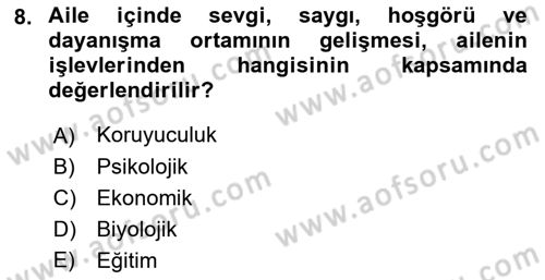 Eğitim Bilimine Giriş Dersi 2023 - 2024 Yılı (Vize) Ara Sınav Soruları 8. Soru