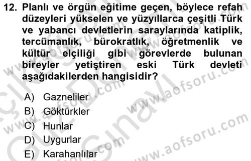 Eğitim Bilimine Giriş Dersi 2023 - 2024 Yılı (Final) Dönem Sonu Sınav Soruları 12. Soru