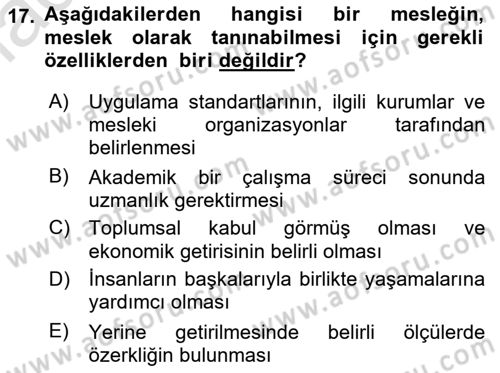Eğitim Bilimine Giriş Dersi 2023 - 2024 Yılı (Final) Dönem Sonu Sınav Soruları 17. Soru