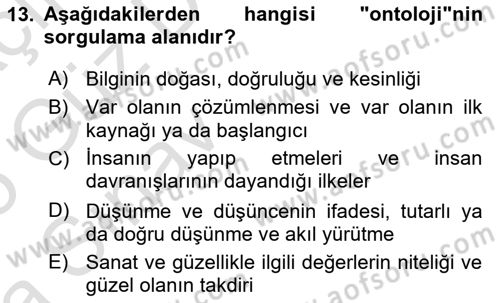 Eğitim Bilimine Giriş Dersi 2024 - 2025 Yılı (Vize) Ara Sınav Soruları 13. Soru
