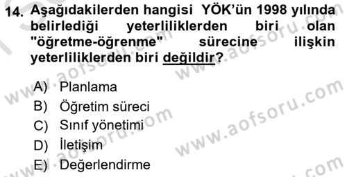Eğitim Bilimine Giriş Dersi 2024 - 2025 Yılı (Final) Dönem Sonu Sınav Soruları 14. Soru