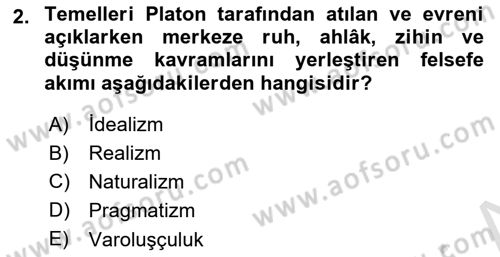 Eğitim Bilimine Giriş Dersi 2024 - 2025 Yılı (Final) Dönem Sonu Sınav Soruları 2. Soru