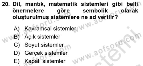 Eğitim Bilimine Giriş Dersi 2024 - 2025 Yılı (Final) Dönem Sonu Sınav Soruları 20. Soru