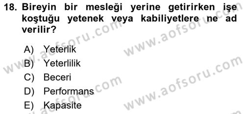 Eğitim Bilimine Giriş Dersi 2024 - 2025 Yılı Yaz Okulu Sınav Soruları 18. Soru