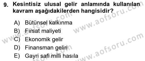 Eğitim Bilimine Giriş Dersi 2024 - 2025 Yılı Yaz Okulu Sınav Soruları 9. Soru