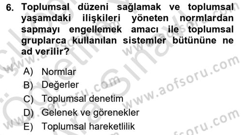 Eğitim Bilimine Giriş Dersi 2025 - 2026 Yılı (Vize) Ara Sınav Soruları 6. Soru