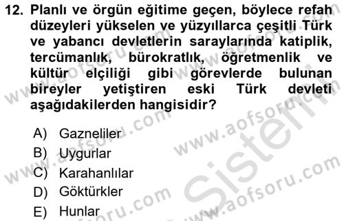 Eğitim Bilimine Giriş Dersi 2025 - 2026 Yılı (Final) Dönem Sonu Sınav Soruları 12. Soru