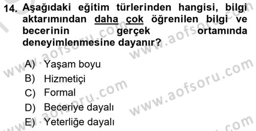 Eğitim Bilimine Giriş Dersi 2025 - 2026 Yılı (Final) Dönem Sonu Sınav Soruları 14. Soru