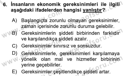 Eğitim Bilimine Giriş Dersi 2025 - 2026 Yılı (Final) Dönem Sonu Sınav Soruları 6. Soru