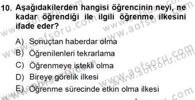 Öğretim İlke Ve Yöntemleri Dersi Ara Sınavı Deneme Sınav Soruları 10. Soru