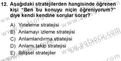 Öğretim İlke Ve Yöntemleri Dersi Ara Sınavı Deneme Sınav Soruları 12. Soru