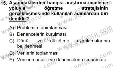 Öğretim İlke Ve Yöntemleri Dersi Ara Sınavı Deneme Sınav Soruları 15. Soru
