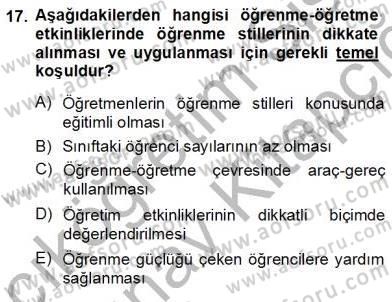 Öğretim İlke Ve Yöntemleri Dersi Ara Sınavı Deneme Sınav Soruları 17. Soru
