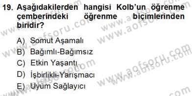 Öğretim İlke Ve Yöntemleri Dersi Ara Sınavı Deneme Sınav Soruları 19. Soru